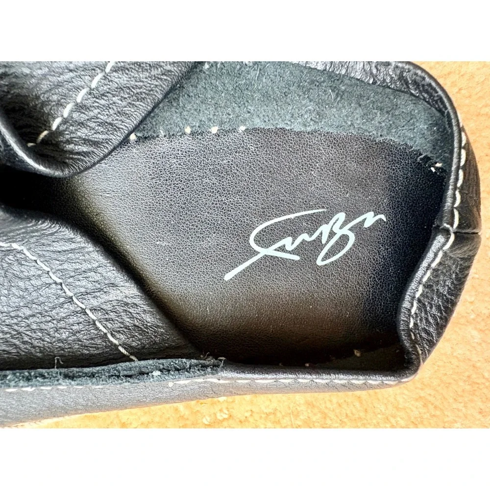 VTG FUBU Black Leather Espadrille Slip On‎ Shoes Mens 6 Women's 8 Retro 90s Y2K